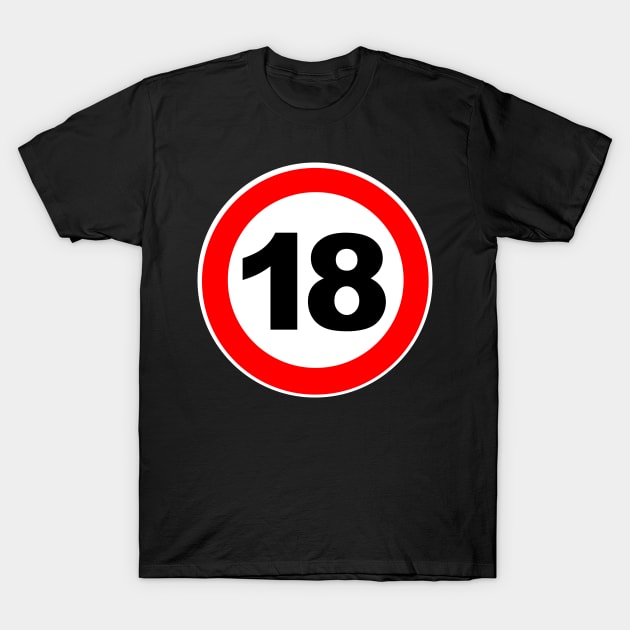 18th Birthday Gift Road Sign Finally Adult T-Shirt by Shirtbubble